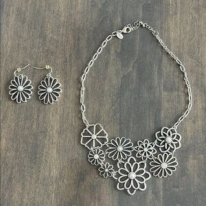 Lia Sophia Silver Floral Necklace